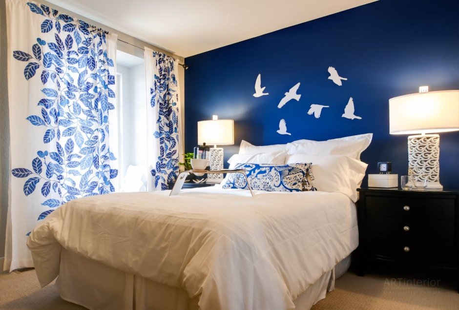 Спальня в синем цвете