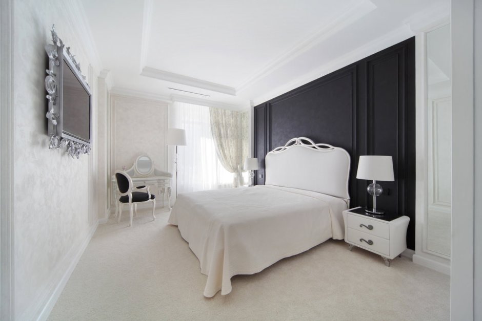 Спальня в белом цвете дизайн (75 фото)