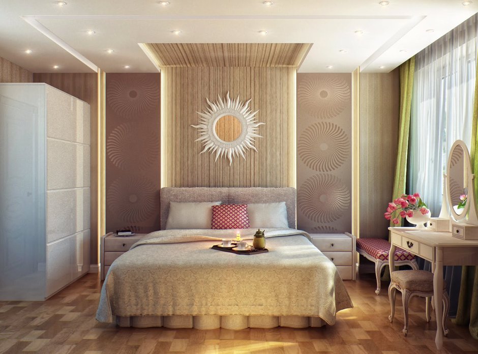 Будуар в спальне в современном стиле