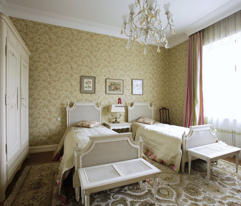 Спальни в английском стиле светлые