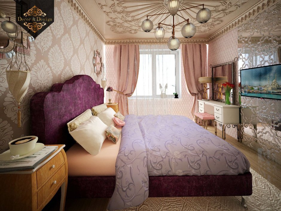 Небольшая спальня в стиле Романтизм