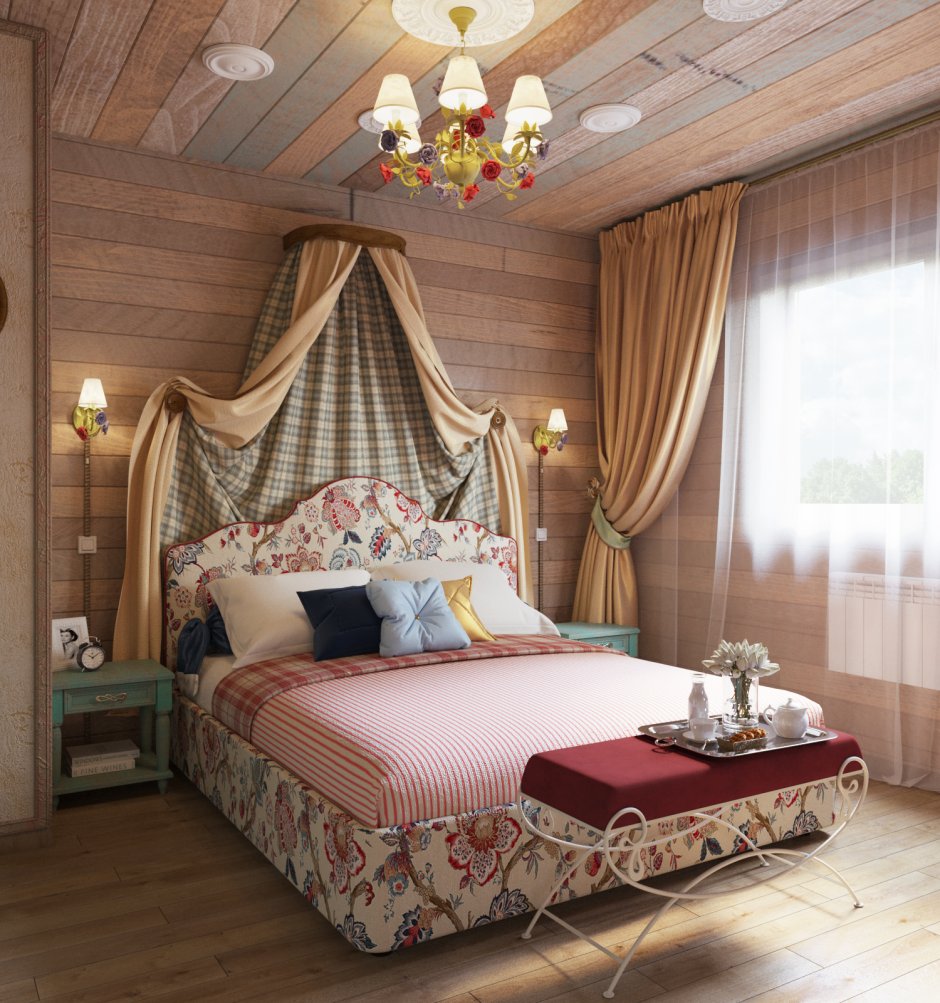 Спальня в деревянном доме