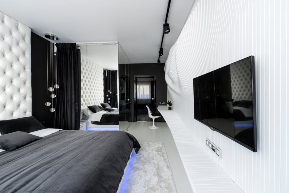 Комната в черно белом стиле