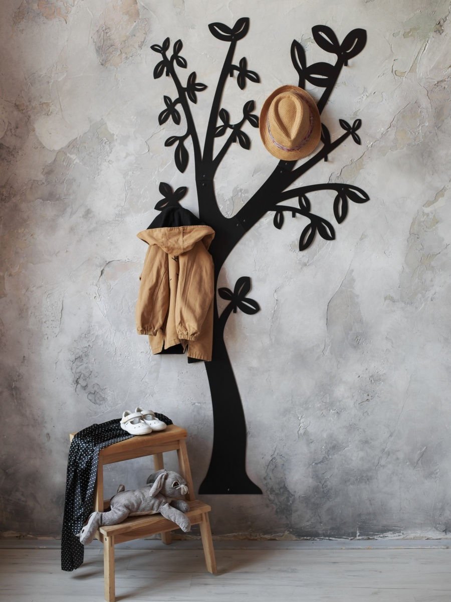 деревянное дерево вешалка на стену