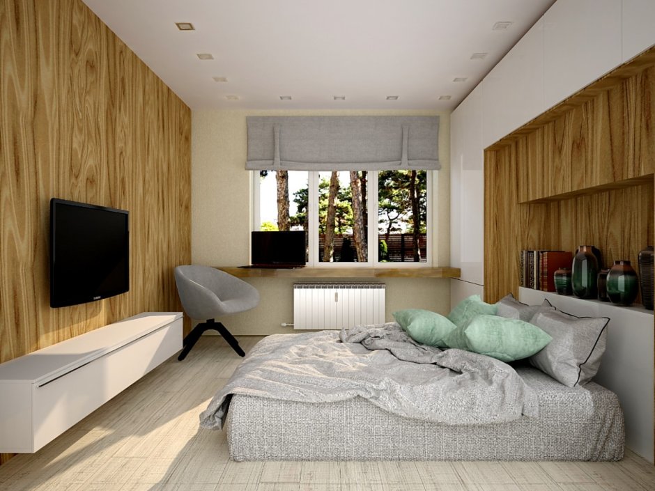 Маленькая спальня в эко стиле
