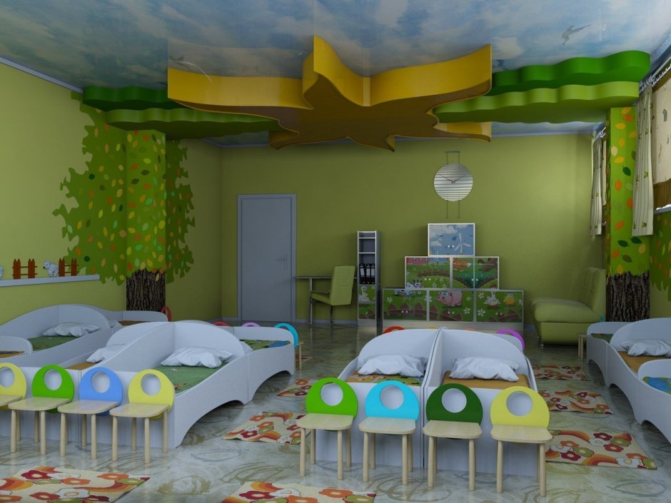 Современный детский сад спальня
