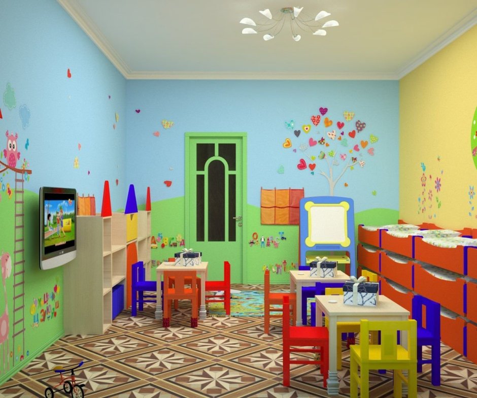 Дизайн стен в детскую комнату для девочки