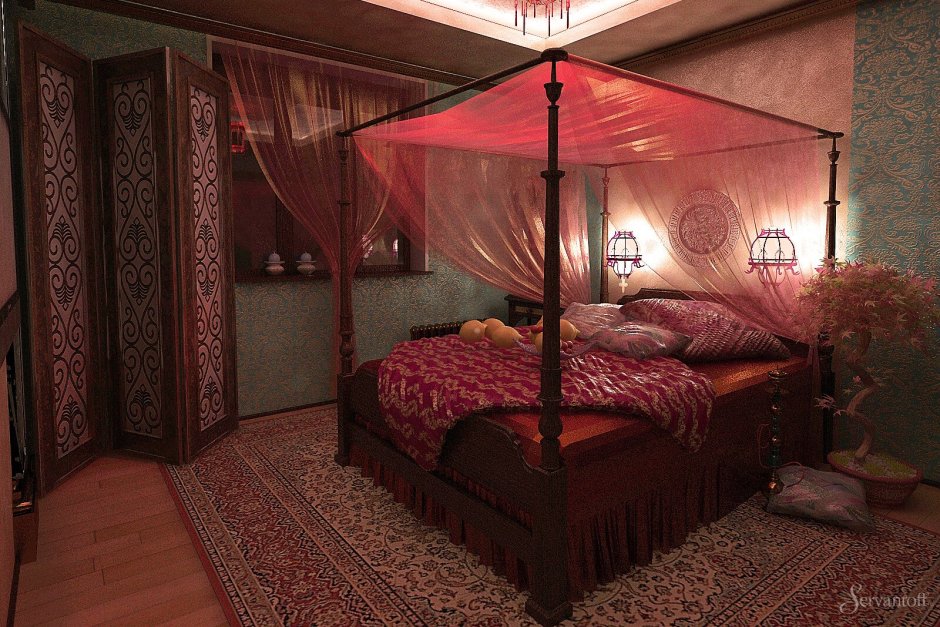 Спальня в Восточном стиле с балдахином