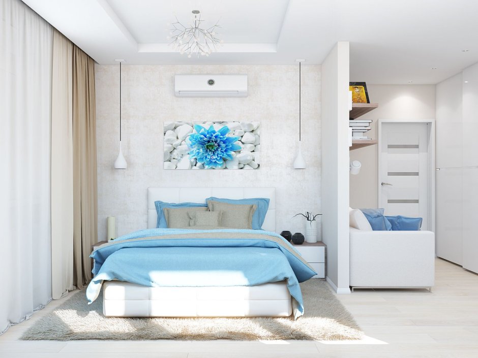 Спальня в голубом стиле