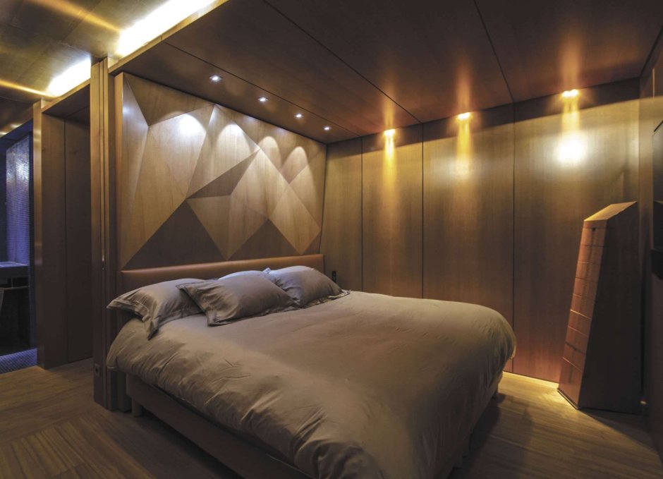 Стеновая панель в спальню с подсветкой