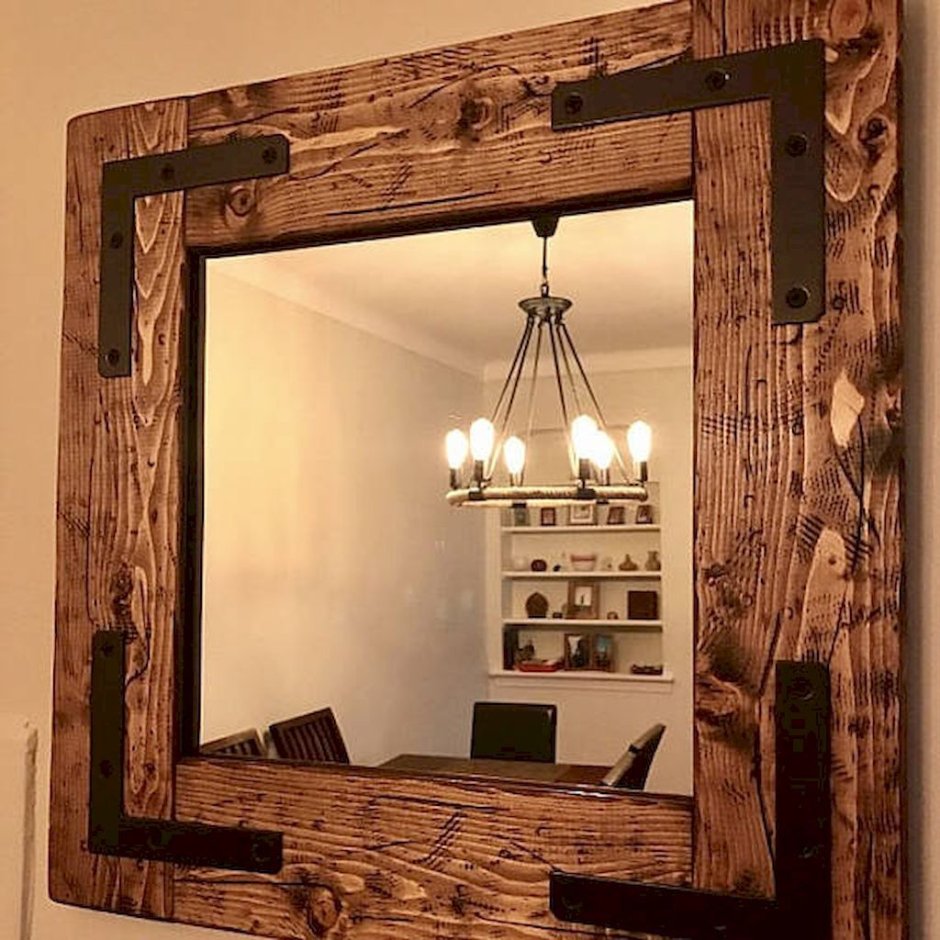 Рамки для зеркала из дерева в стиле лофт
