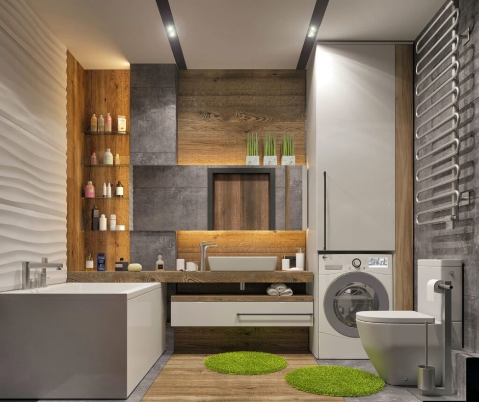 Ванная комната в стиле эколофт