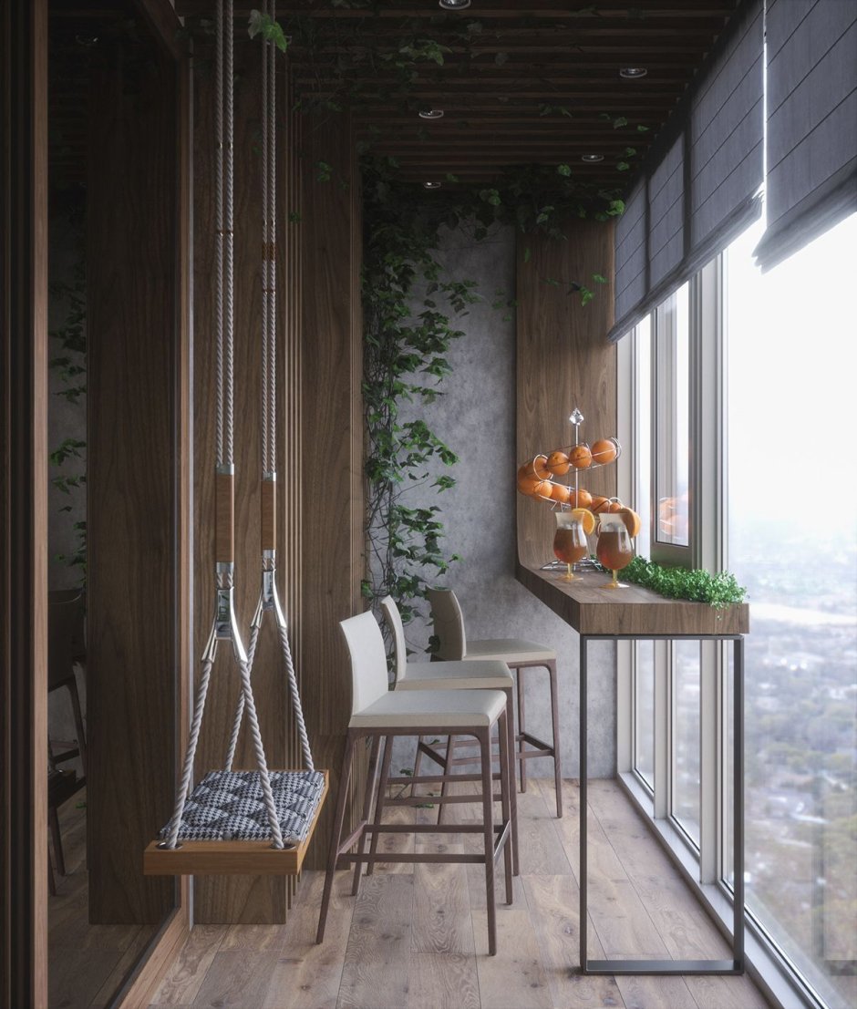 Отделка балкона в современном стиле