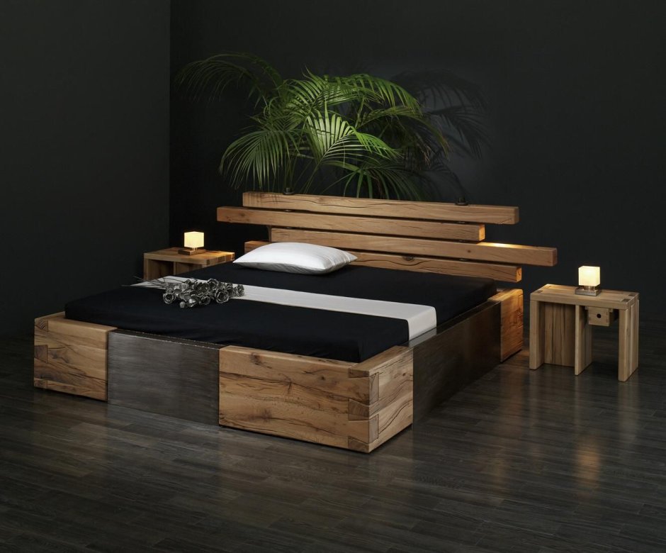 Стильные кровати из дерева