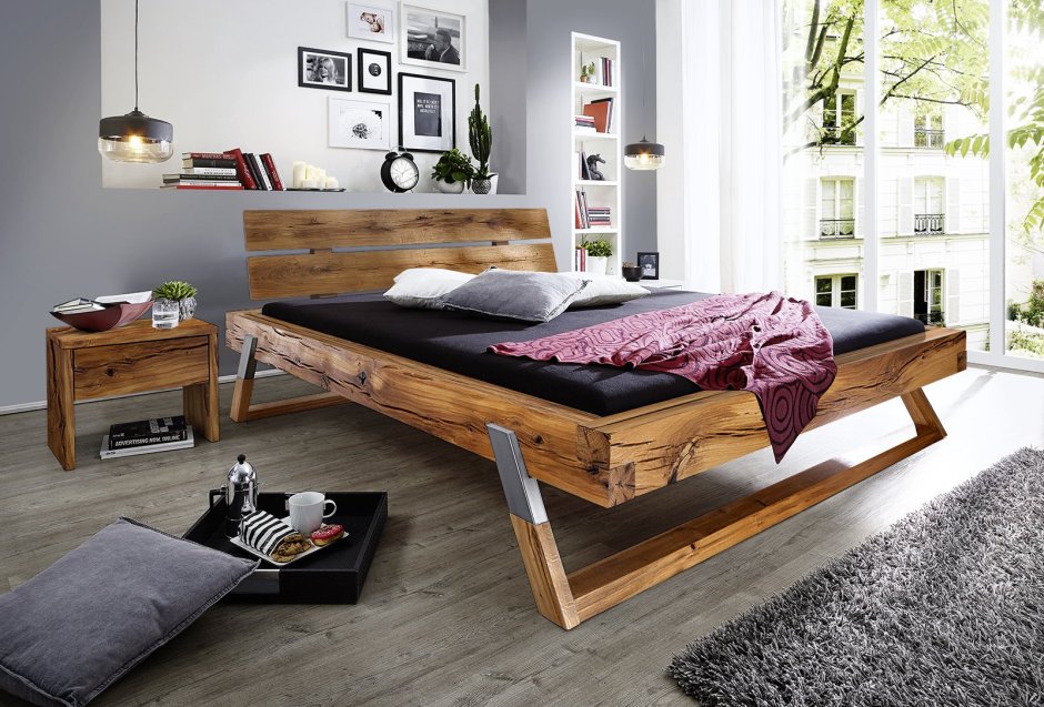 Деревянная парящая кровать