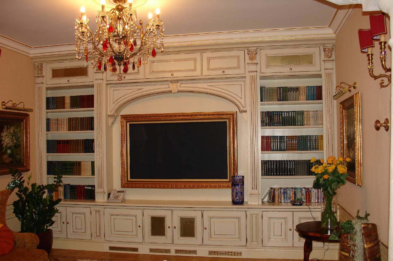 Книжный шкаф с нишей для телевизора