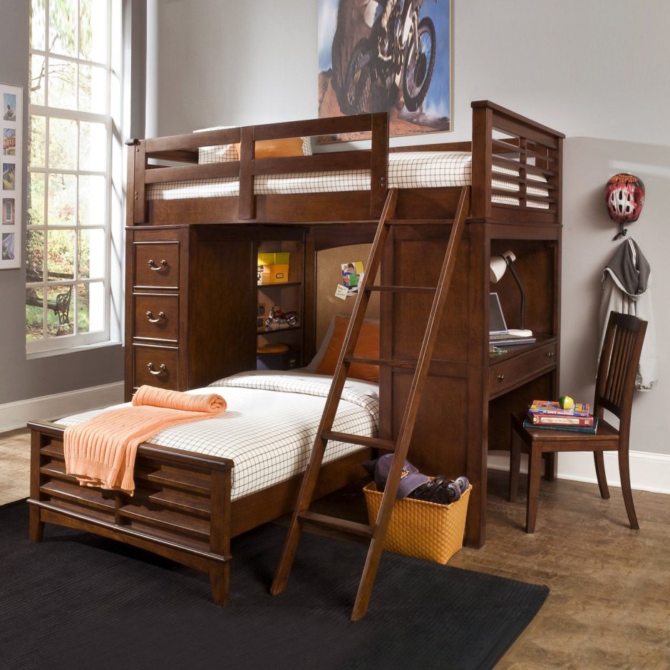 Двухъярусная кровать для детей в стиле лофт