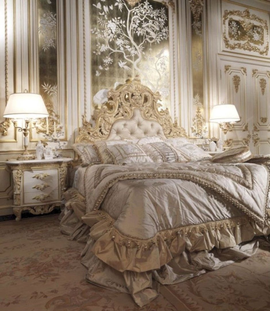 Роскошные спальни в стиле Барокко