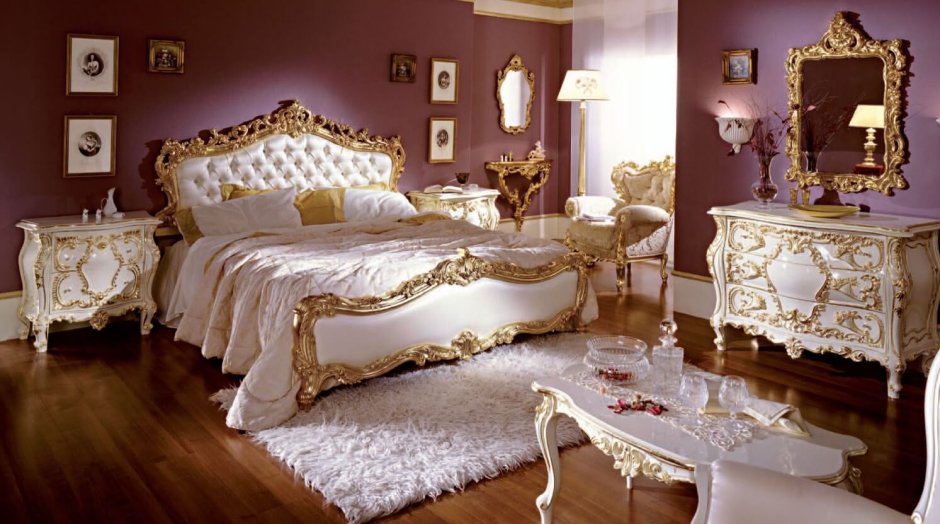 Кровать стиль Барокко, рококо, Ампир