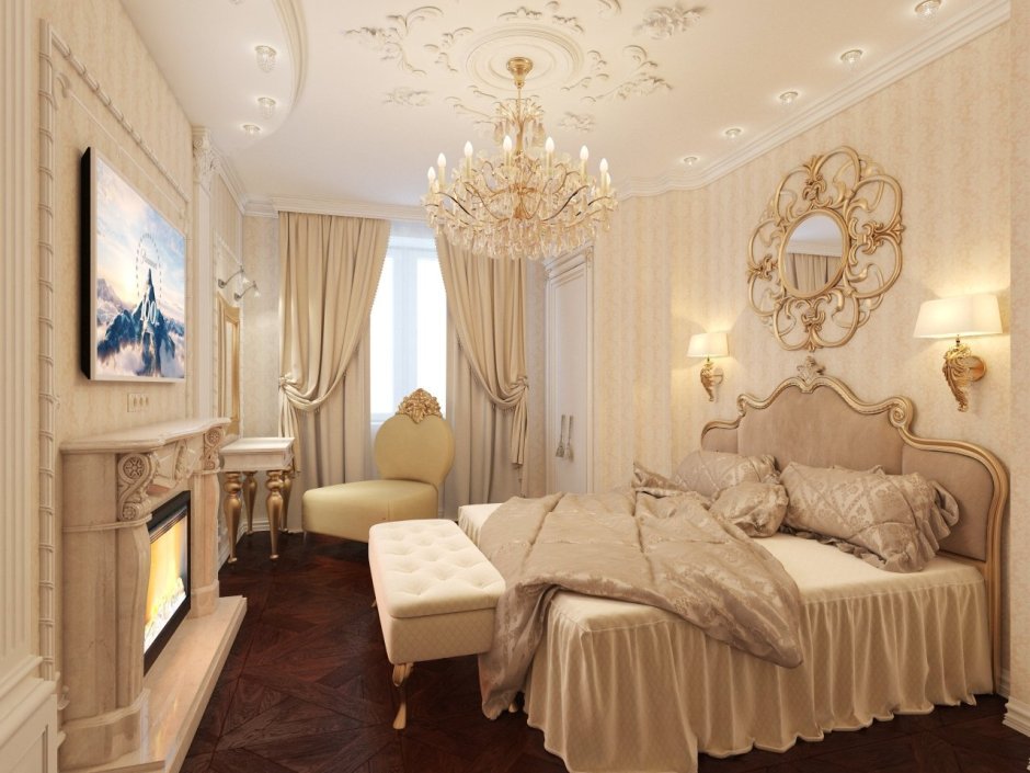 Спальня в классическом строгом стиле