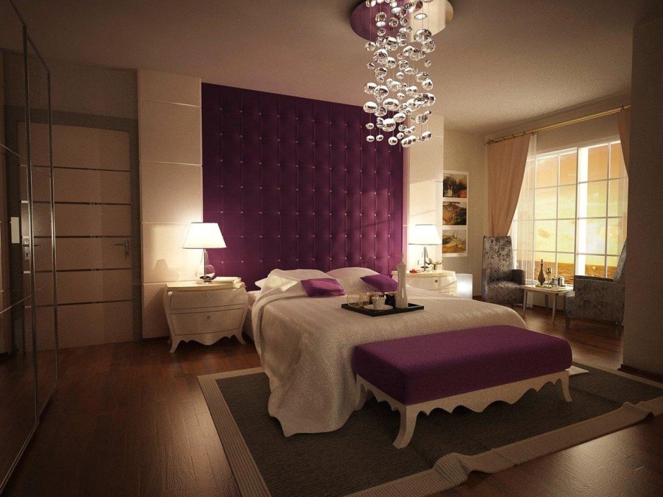 Спальня в пурпурных тонах