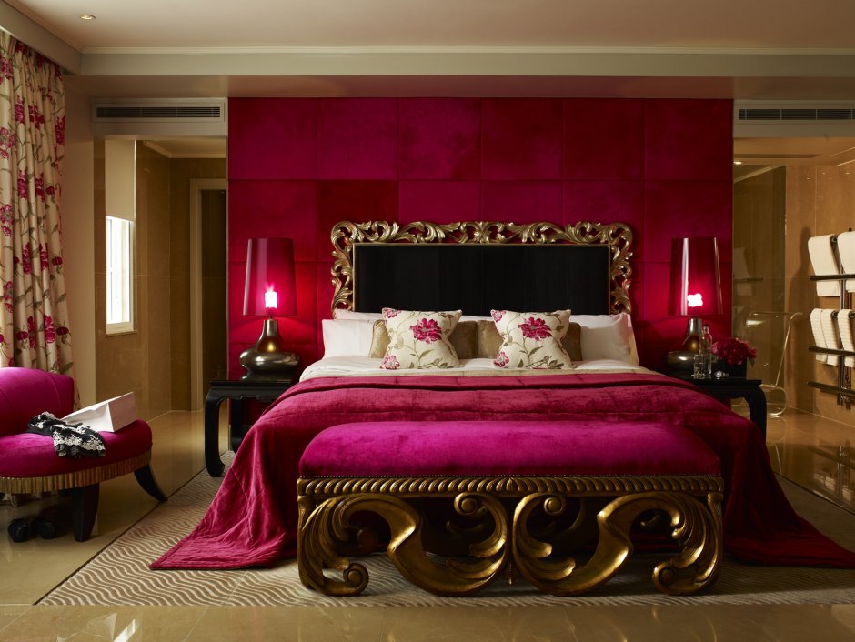Цвет марсала в интерьере спальни