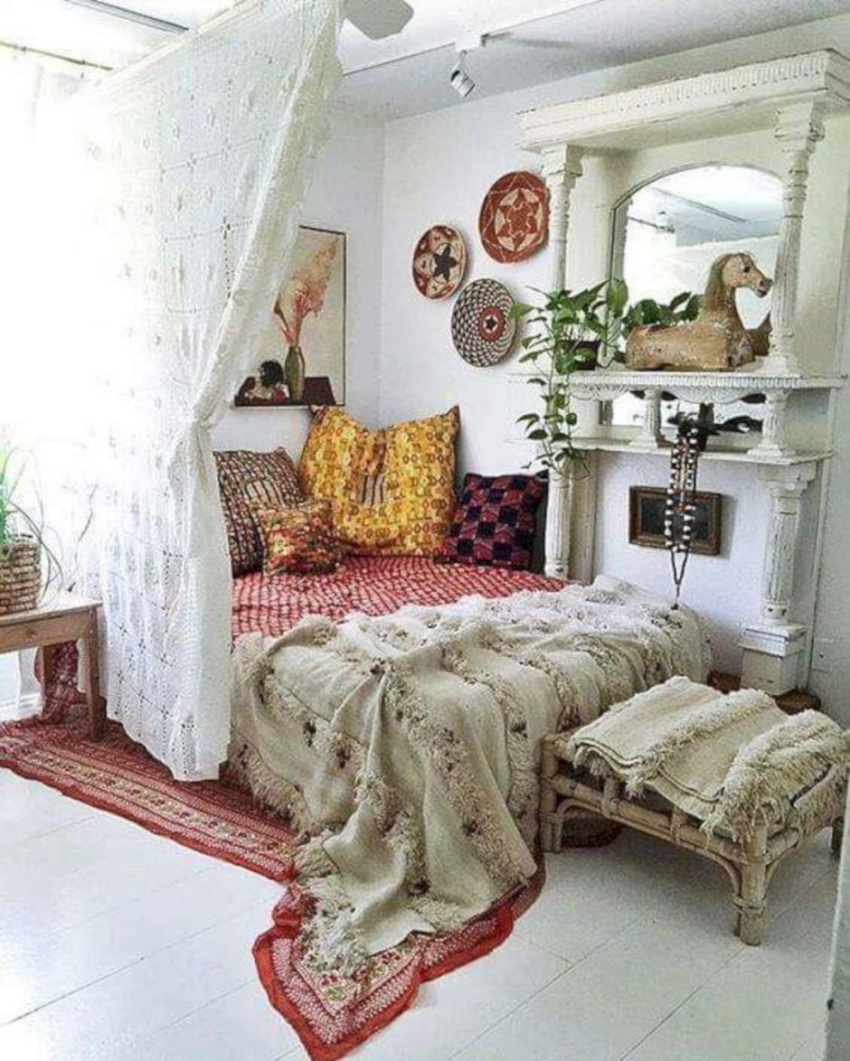 Интерьер спальни в стиле бохо Шик
