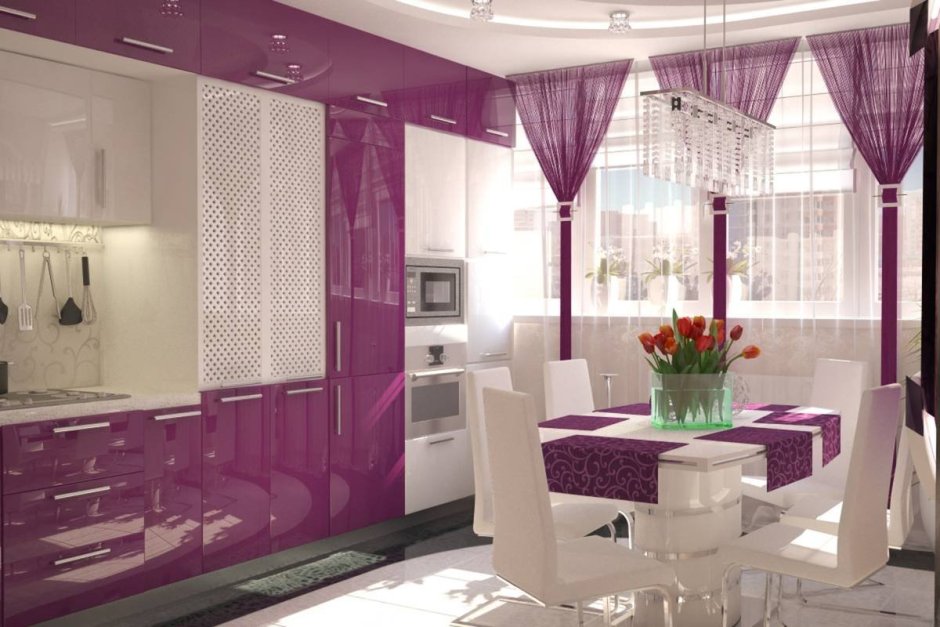Кухня в фиолетовом стиле