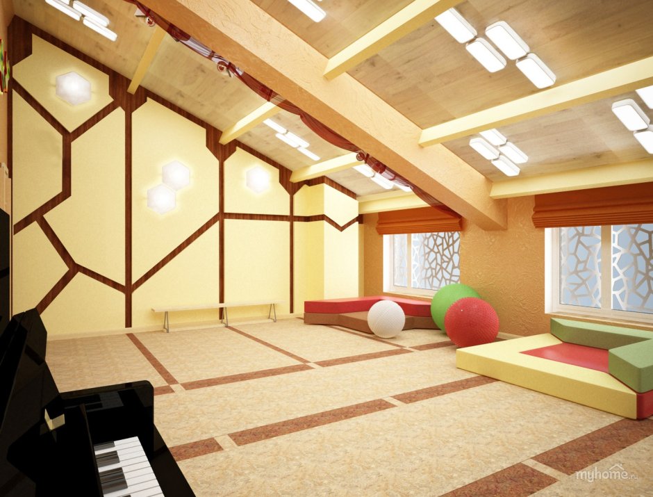 Современный музыкальный зал в детском саду