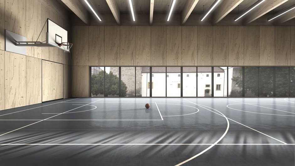 Интерьер баскетбольного зала