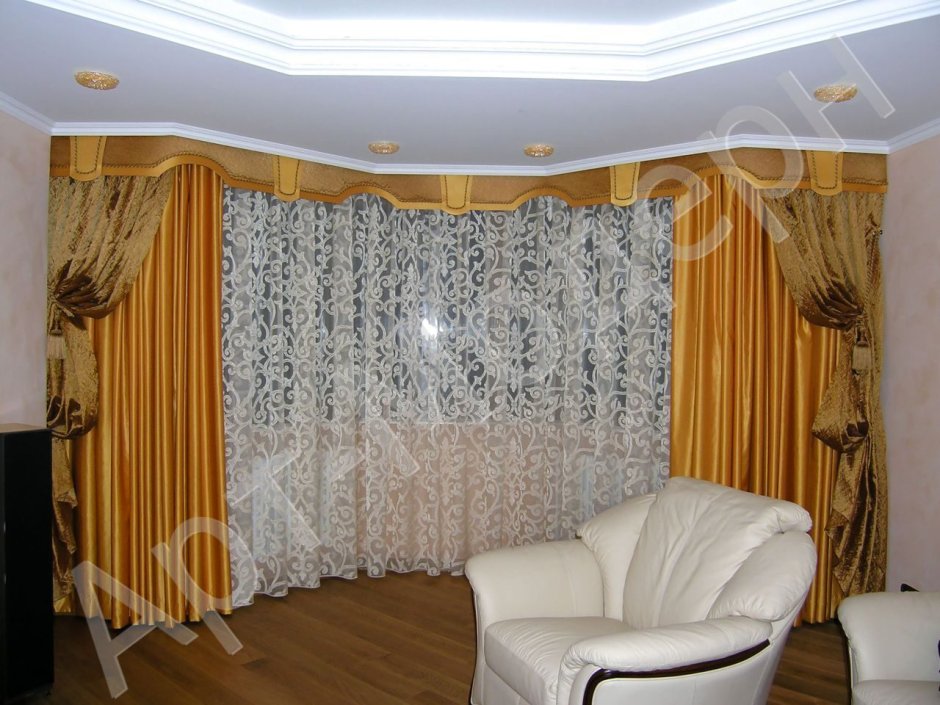 Тюль и шторы для зала в частном доме