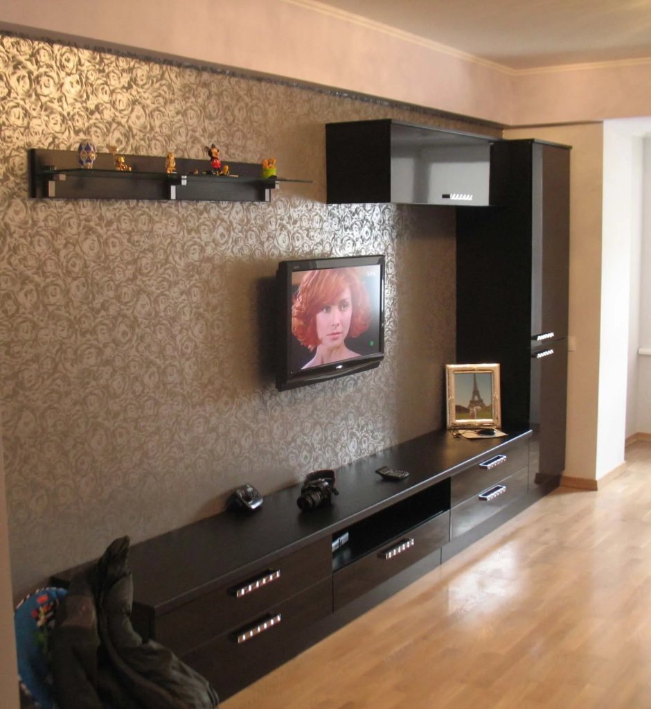Мебель горка для зала телевизор на стене