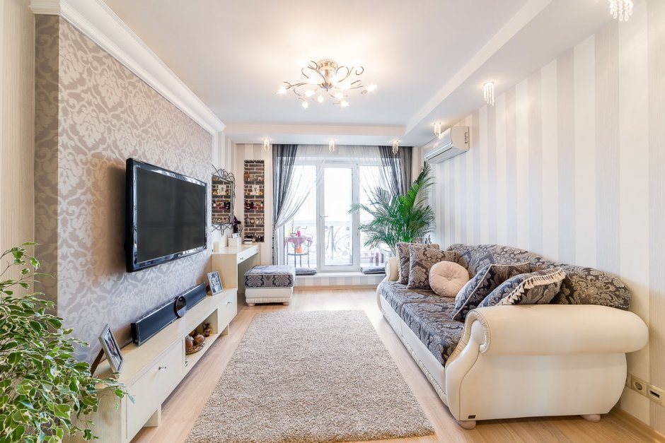 Светлый интерьер гостиной