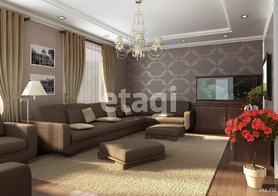 Интерьер гостиной в частном доме