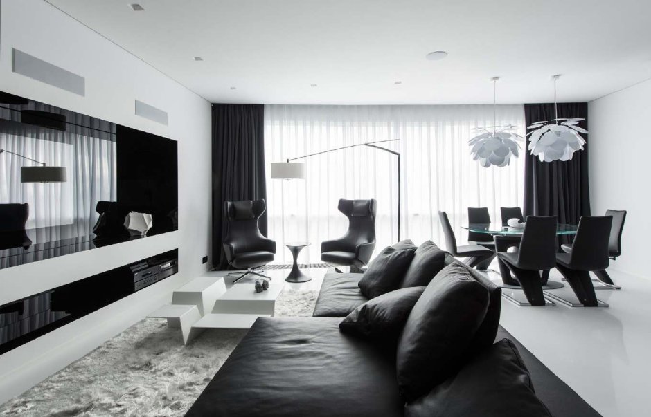 Черно-белый интерьер квартиры