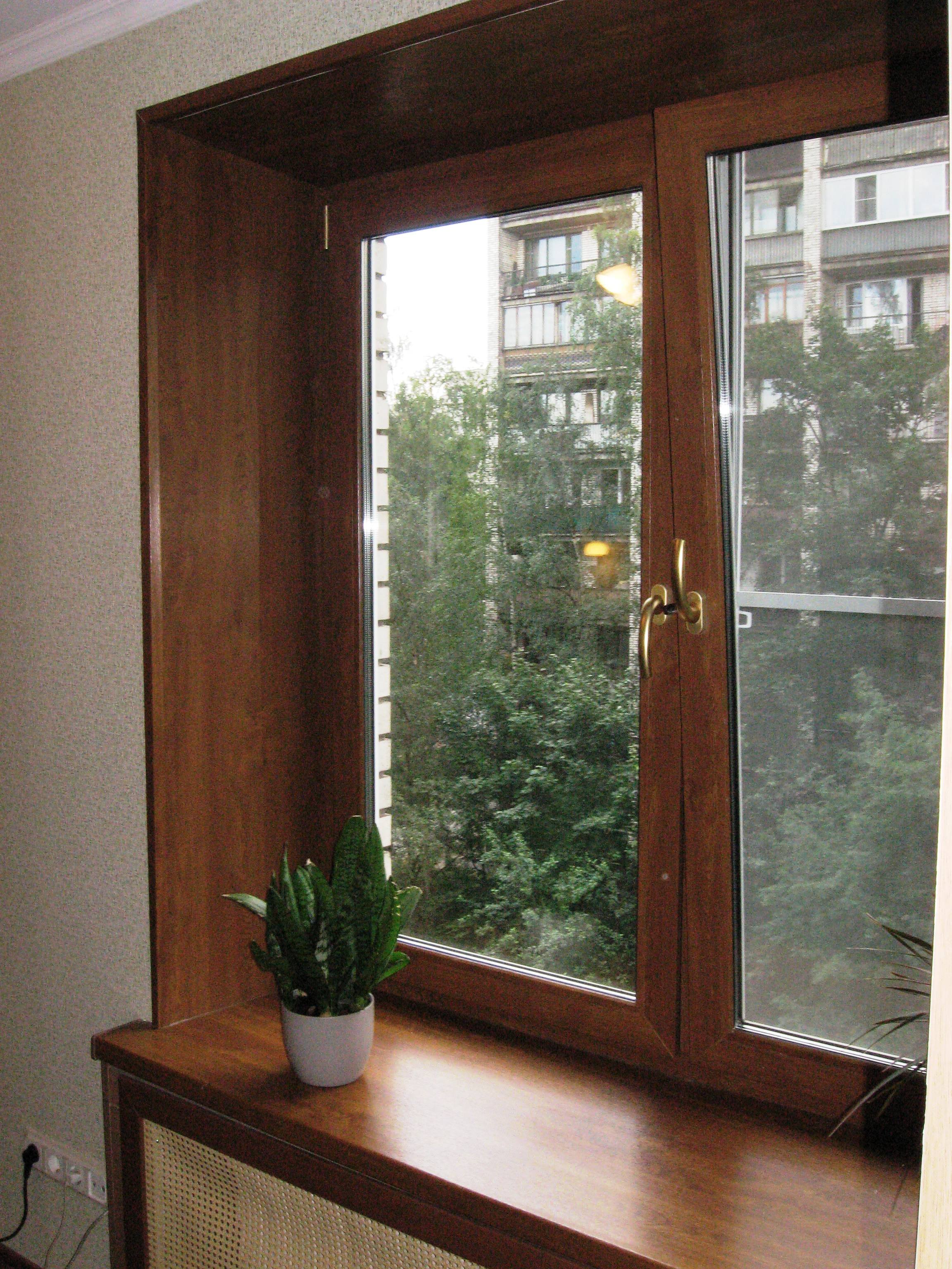 Белые окна с коричневыми откосами (71 фото)