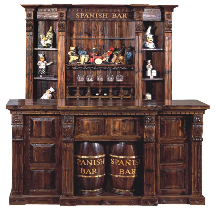Деревянный барный шкаф