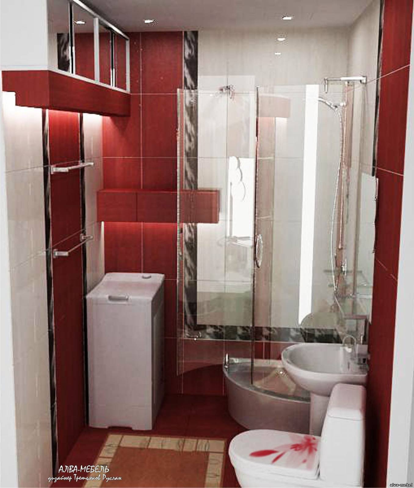 Ванная комната в панельном доме душевая