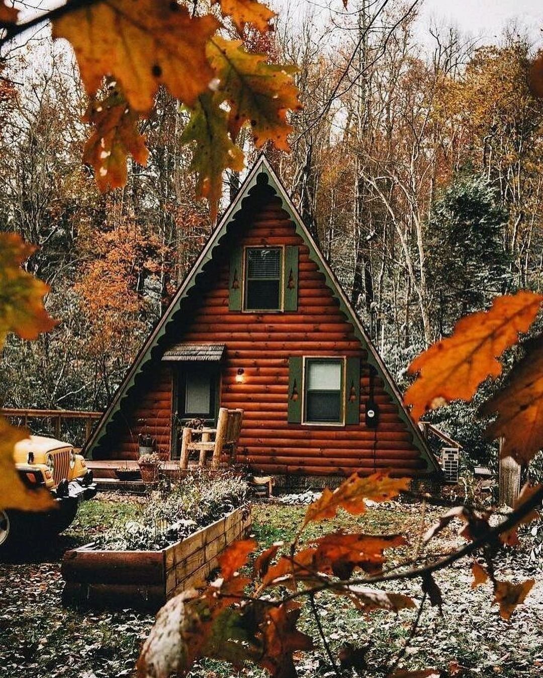 домик в осеннем лесу картинки