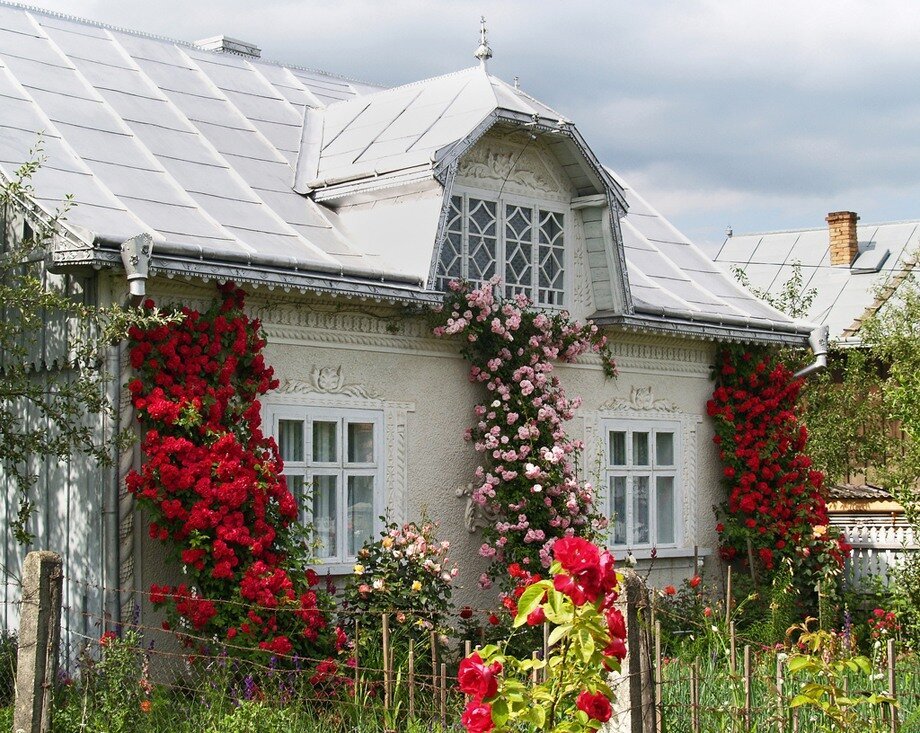 Деревенский дом в цветах