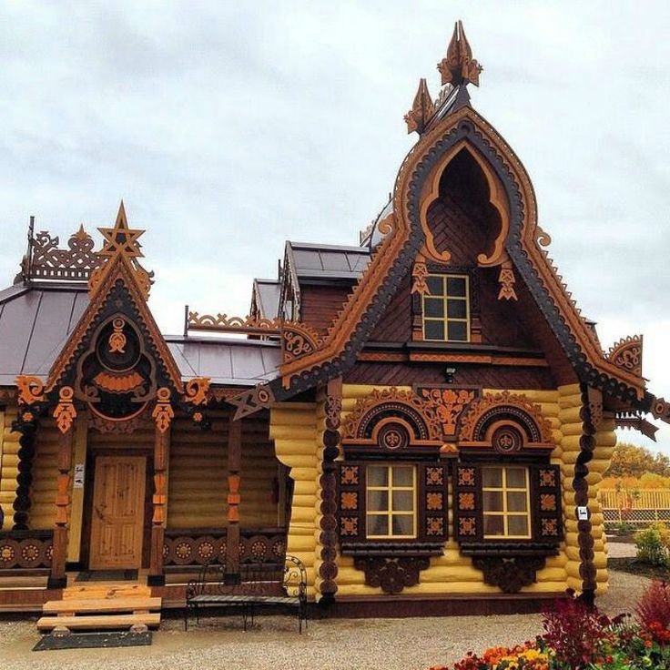 Деревянный дом в русском стиле (62 фото)