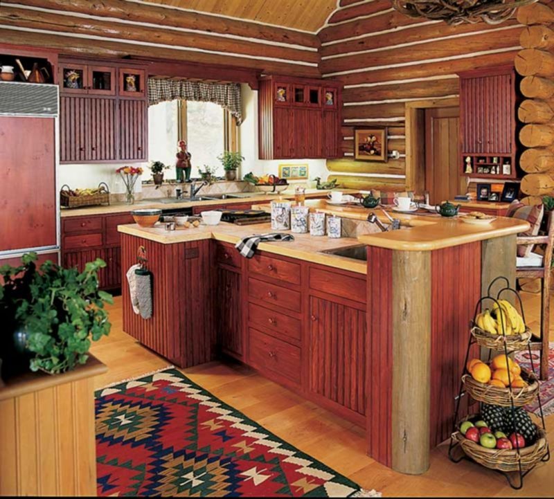 Кухня в бревенчатом доме