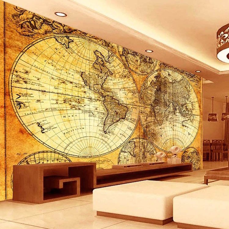 Карта на стену где был. Географическая карта на стену. Карта на стене в интерьере. Фрески в интерьере кабинета. Географические карты в интерьере.