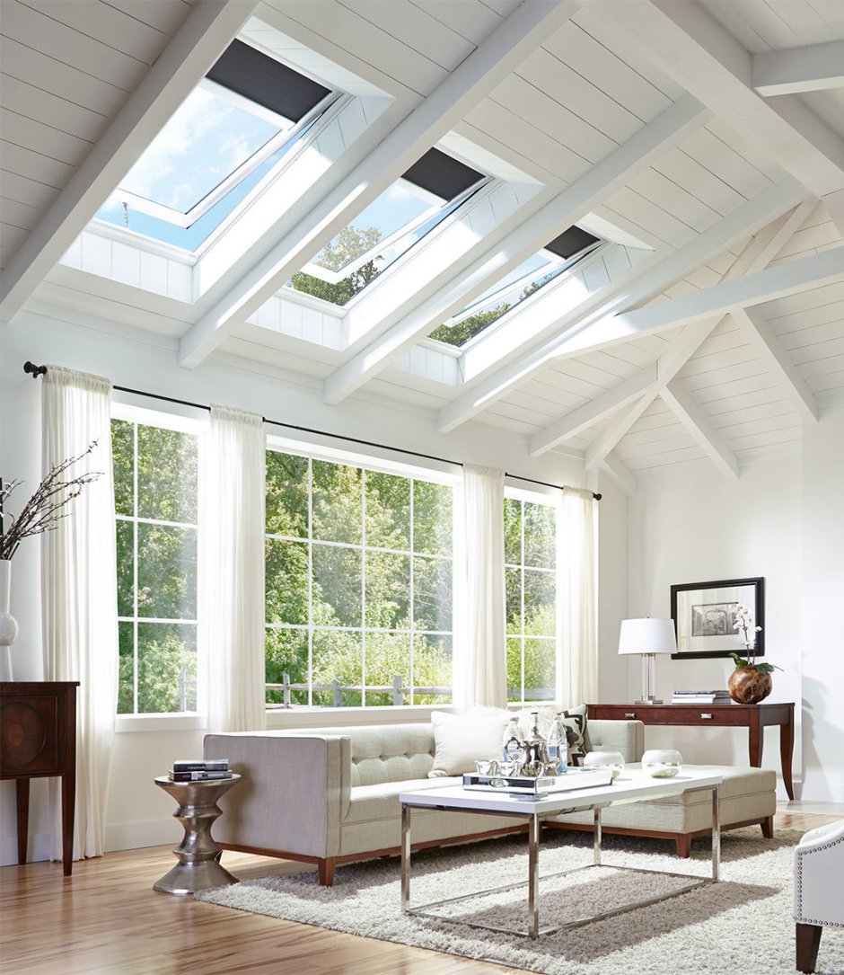 Мансардные окна Velux в интерьере