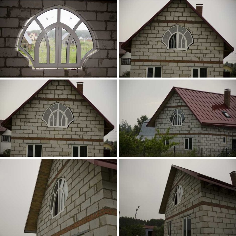 Треугольные окна на фронтоне