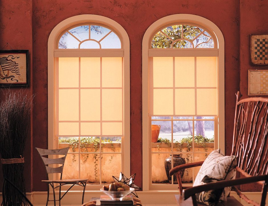 Рулонные шторы для высоких арочных окон