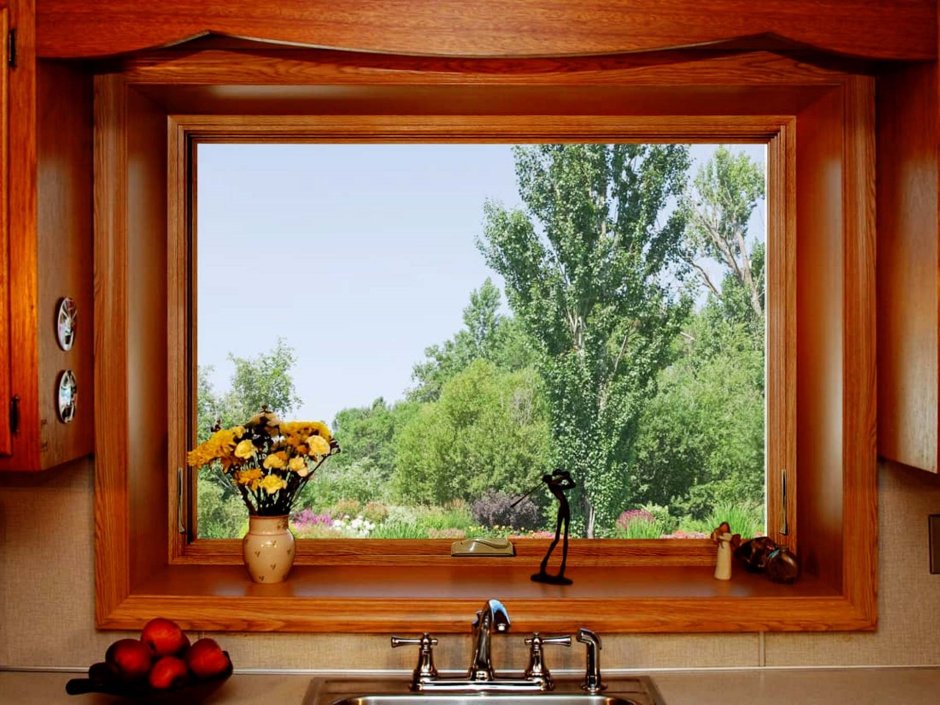 Имитация окна в интерьере кухни