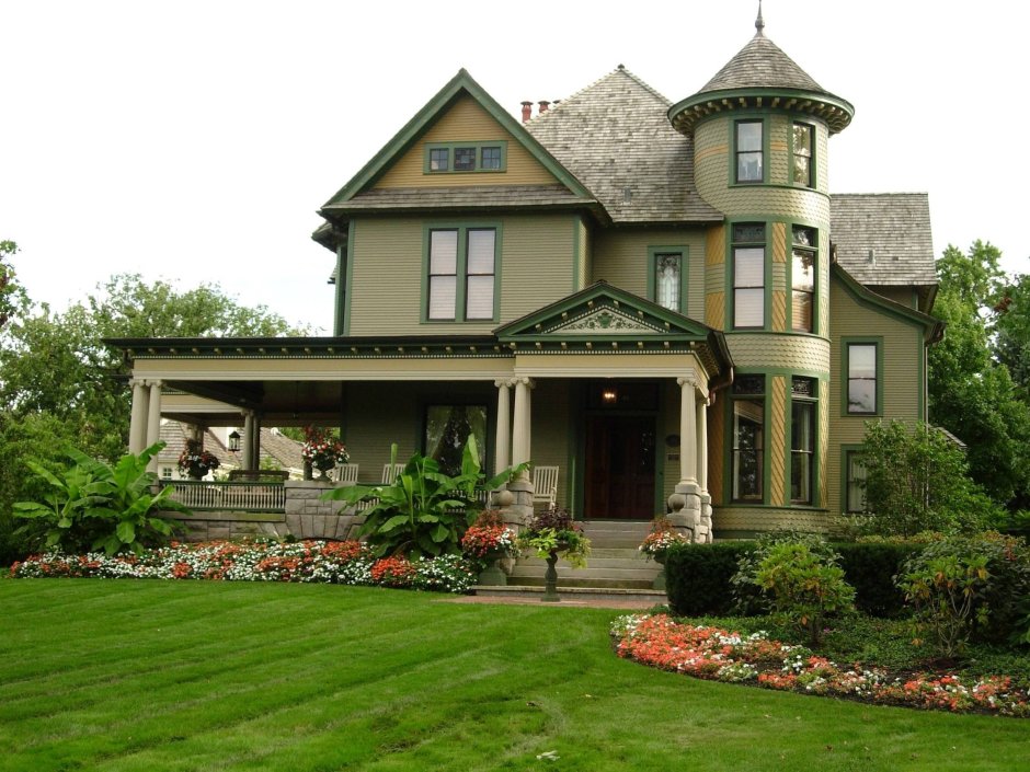 Зеленый дом в викторианском стиле