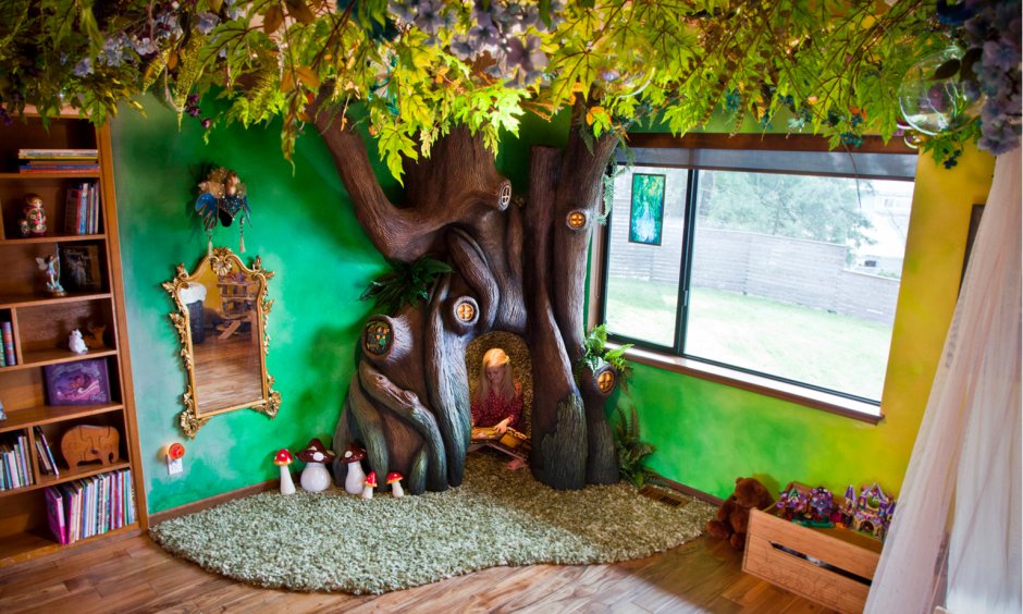 Дерево в интерьере детской комнаты
