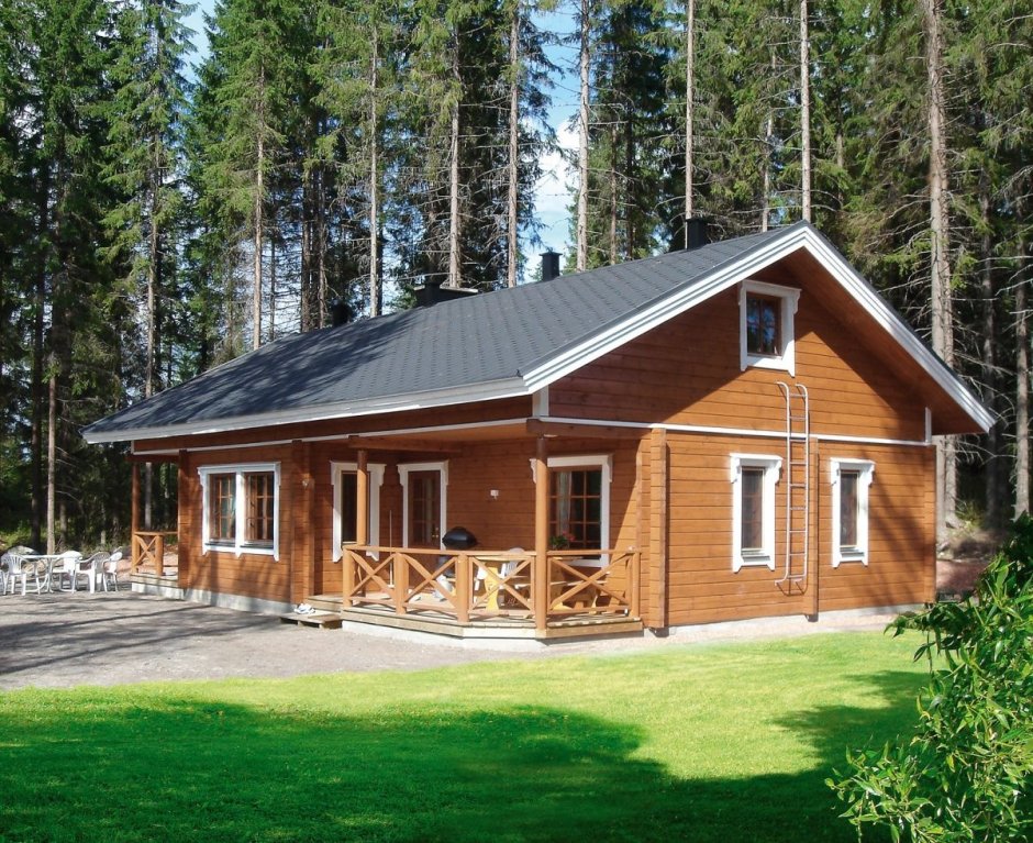 Одноэтажный деревянный финский дом